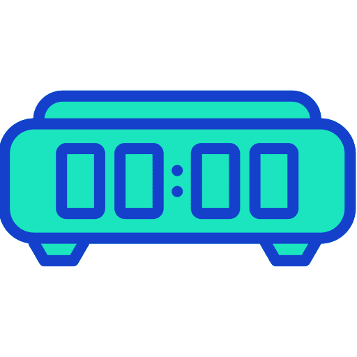 Digital alarm clock time and date hour digital alarm clock icon
