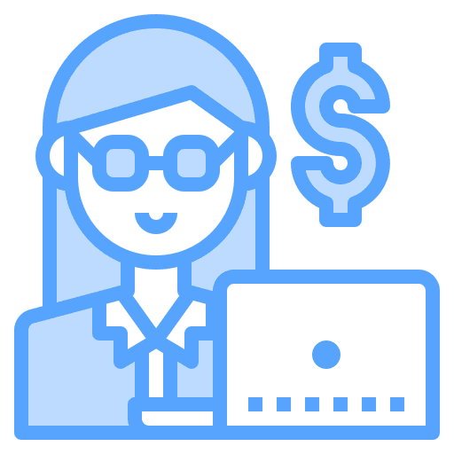 Woman accountant avatar professions and jobs icon