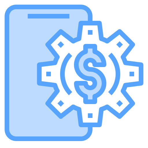 Mobile application configuration technology money icon Mobile application configuration technology money icon