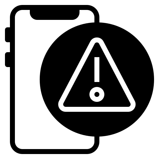 Alert smartphone warning alert icon Alert smartphone warning alert icon