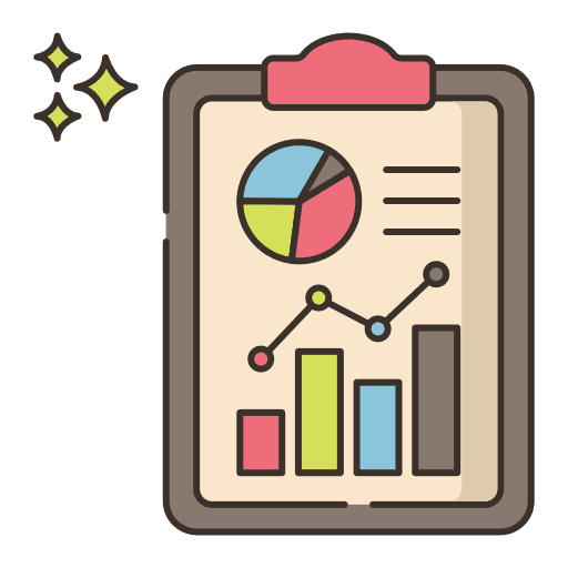 Productivity analysis bar chart production icon