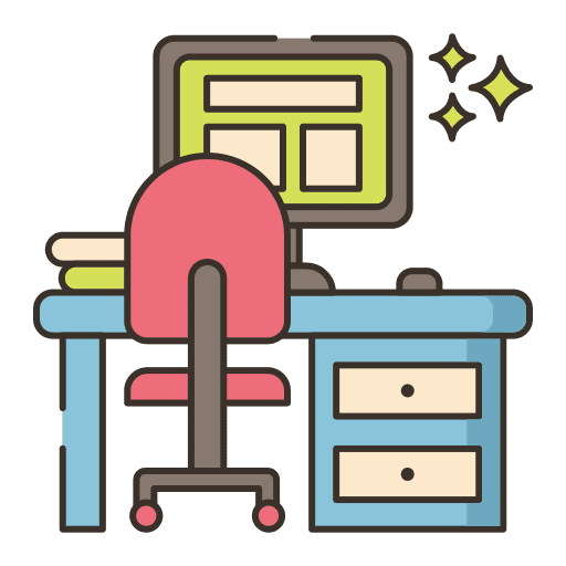 Workplace computer desk workspace icon