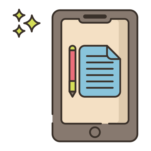 Note taking interface smartphone app icon