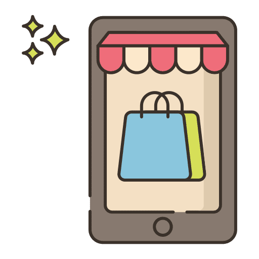 App mobile store commerce and shopping app icon