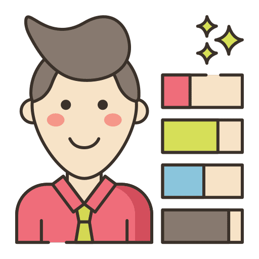 Performance bar graph improvement man icon