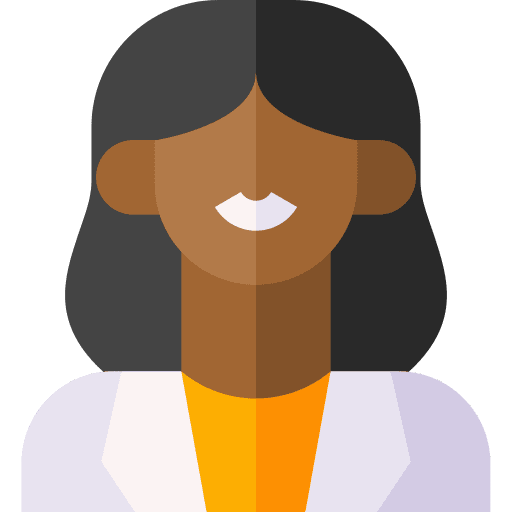 Woman medical assistance black hair nurse icon