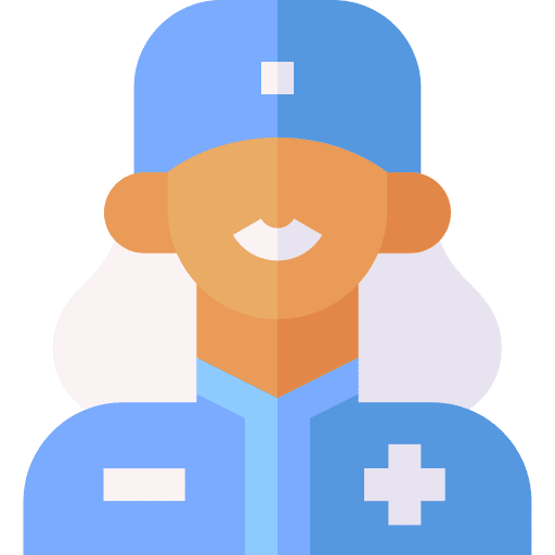 Woman woman medical assistance white hair icon
