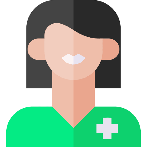 Woman doctor avatar black hair icon Woman doctor avatar black hair icon