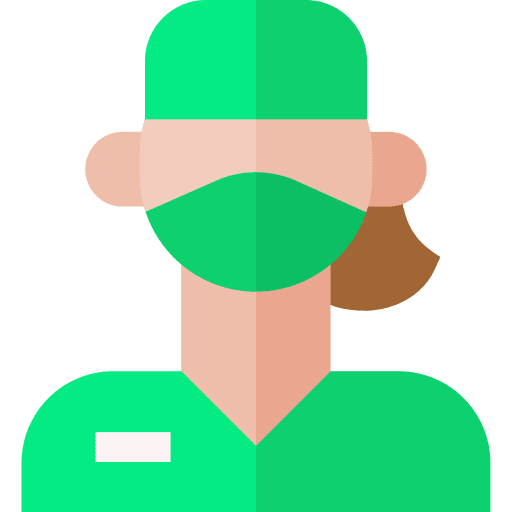 Woman brown hair nurse professional icon Woman brown hair nurse professional icon