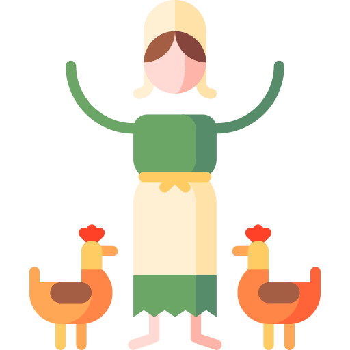 Farmer woman medieval farmer icon