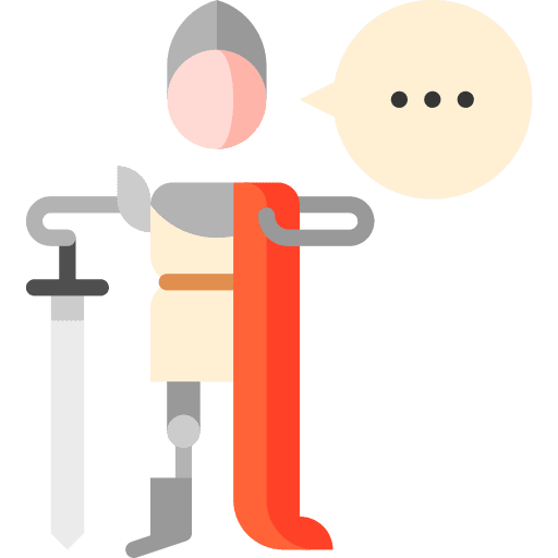 Knight character sword oath icon Knight character sword oath icon