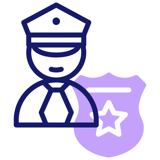 Police guardian person security icon Police guardian person security icon