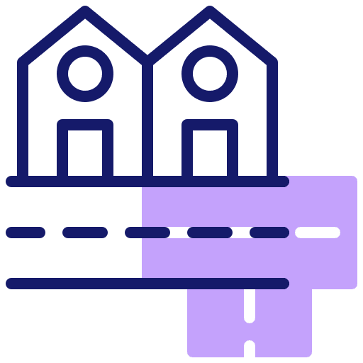 Street houses neighborhood street icon Street houses neighborhood street icon