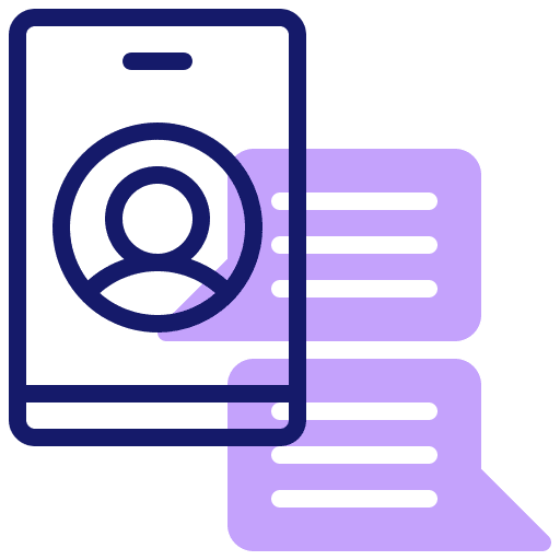 Collaboration user speech bubble mobile app icon Collaboration user speech bubble mobile app icon