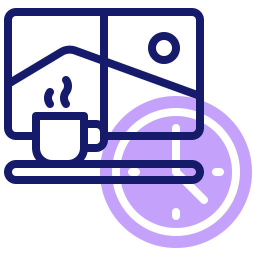 Coffee break coffee break rest time and date icon