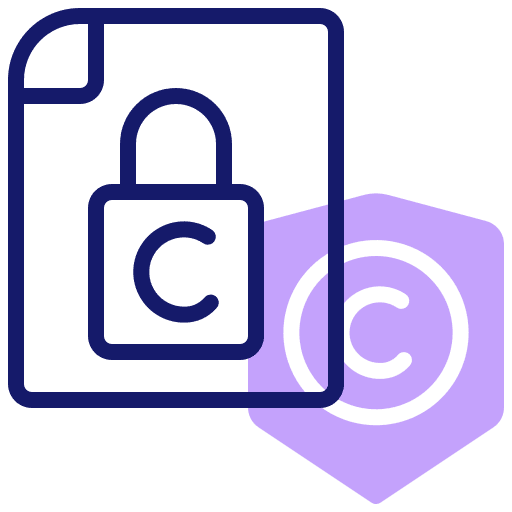 Copyright files and folders license security icon