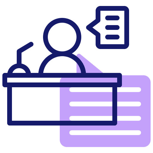 Speech communications tribune people icon