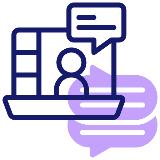 Meeting laptop communications online icon Meeting laptop communications online icon