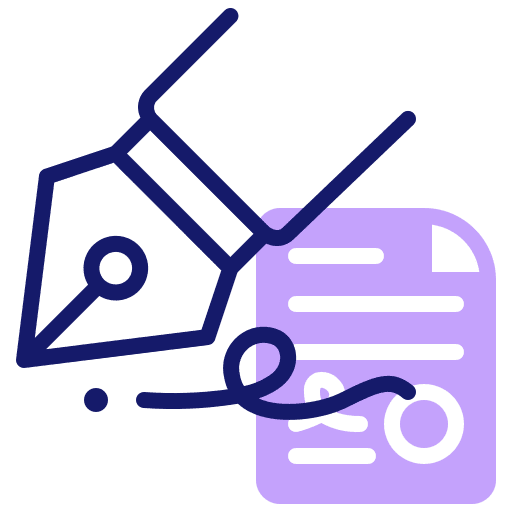 Signature pencil signature documentation icon