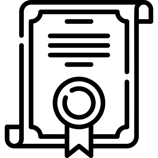 Certificate diploma experience software license icon