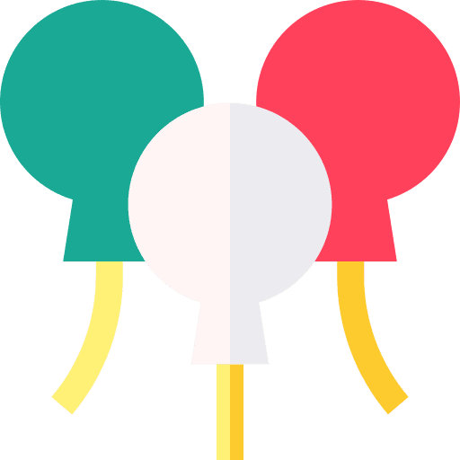 Balloons italian celebration italy icon Balloons italian celebration italy icon