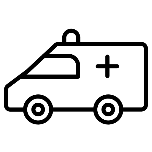 Ambulance automobile emergency transportation icon