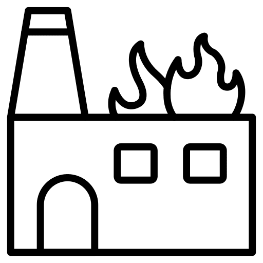 Factory factory burn fire icon