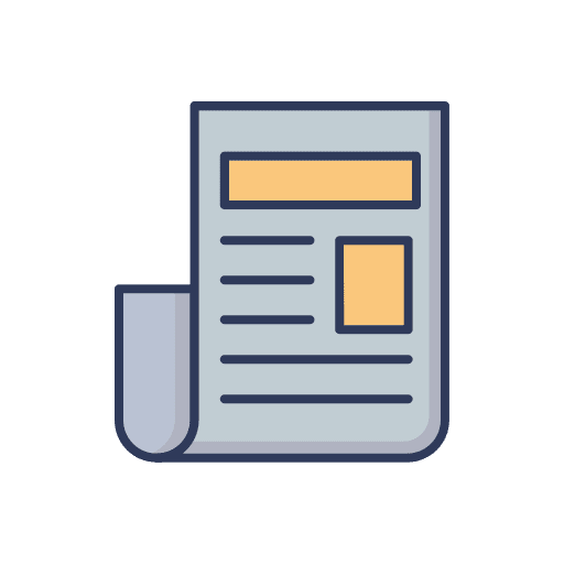 Newspaper journal communications monthly reporting icon Newspaper journal communications monthly reporting icon