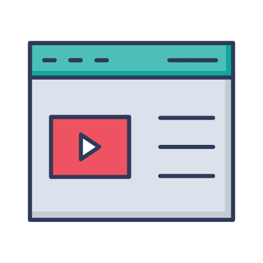 Web browser video player marketing music and multimedia icon Web browser video player marketing music and multimedia icon