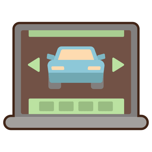 Browsing business vehicle ecommerce icon