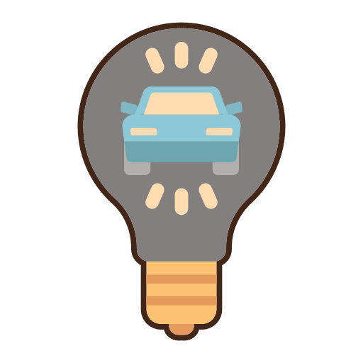 Innovation light bulb ecommerce transportation icon