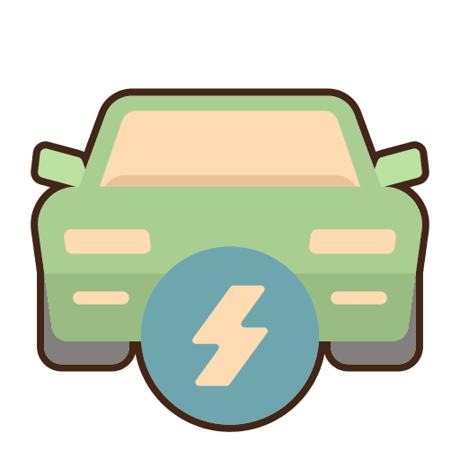 Electric car automobile transportation electric car icon