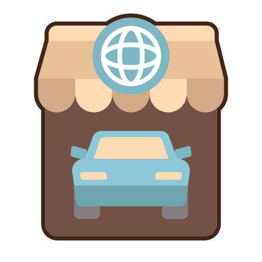 Retailer online vehicle ecommerce icon