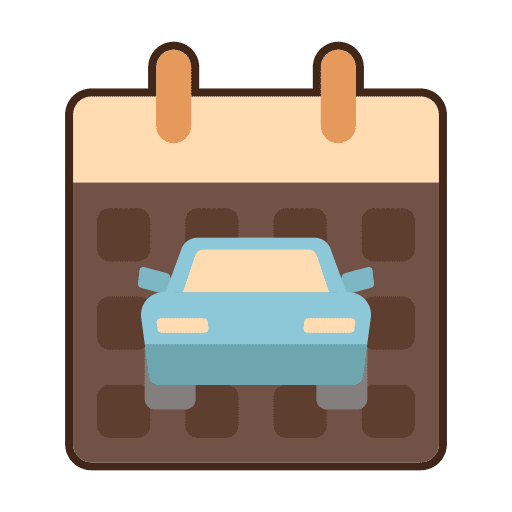 Driving time and date schedule drive icon