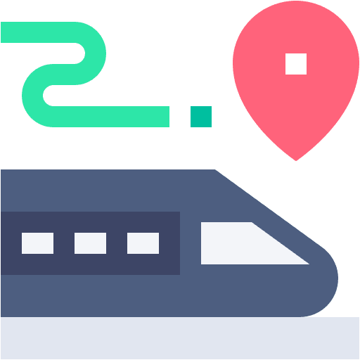 Train transportation railway station location icon