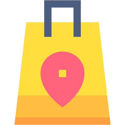 Shopping bag maps and location commerce store icon Shopping bag maps and location commerce store icon