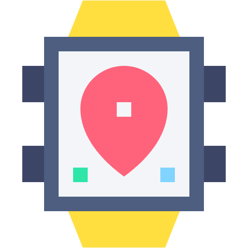 Smartwatch device gps map pointer icon Smartwatch device gps map pointer icon