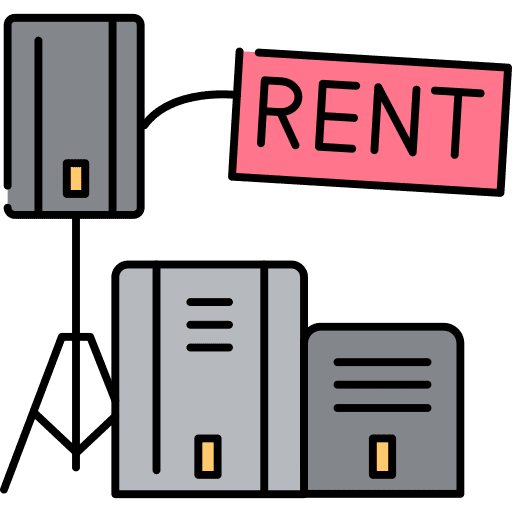 Equipment construction and tools rent rental icon