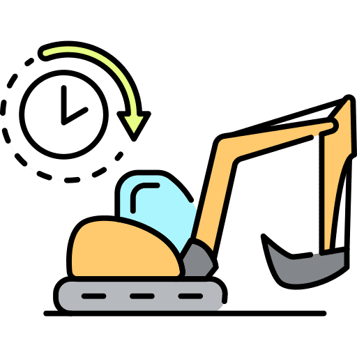 Excavator backhoe rent transport icon