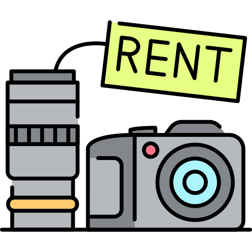 Photo and camera service photo and camera rental icon