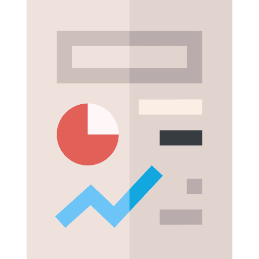 Economy statistics document pie chart icon