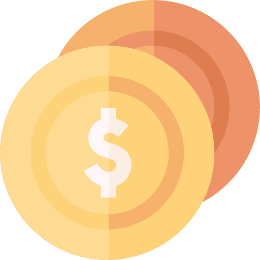 Coin dollar currency business icon Coin dollar currency business icon