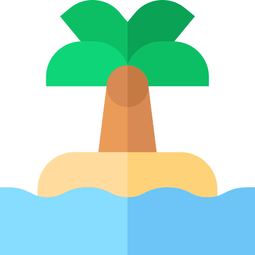 Island holidays palm tree beach icon Island holidays palm tree beach icon