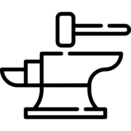 Anvil construction and tools hammer blacksmith icon