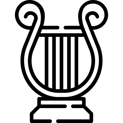 Lyre orchestra string instrument music and multimedia icon Lyre orchestra string instrument music and multimedia icon