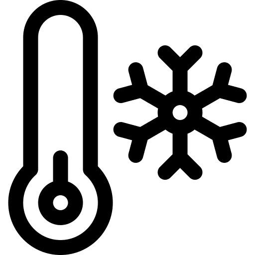 Cold weather thermometer snow icon