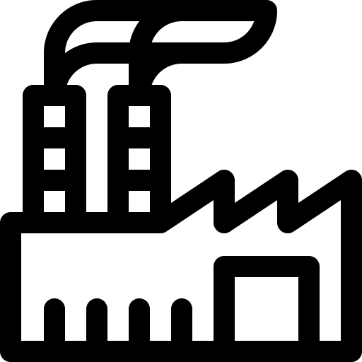 Factory pollution contamination manufacturer icon