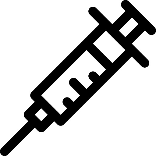 Vaccine syringe injection medication icon