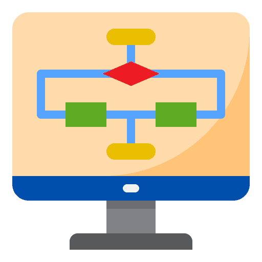 Diagram flow chart computer structure icon Diagram flow chart computer structure icon
