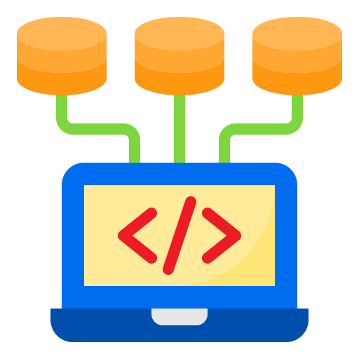 Database management network online coding icon Database management network online coding icon